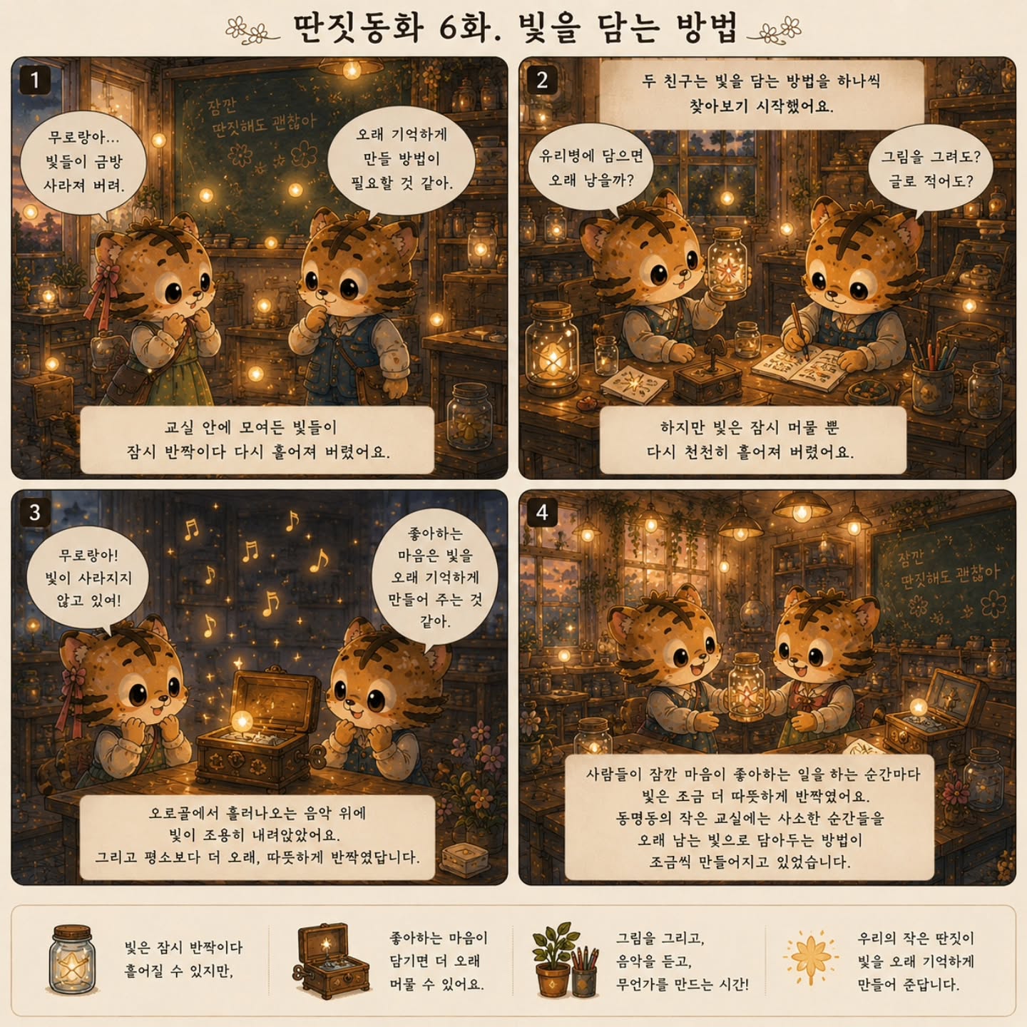 딴짓동화 6화. 빛을 담는 방법빛은 왜 금방 사라질까요?좋아하는 노래를 들을 때,그림을 그리고 있을 때,무언